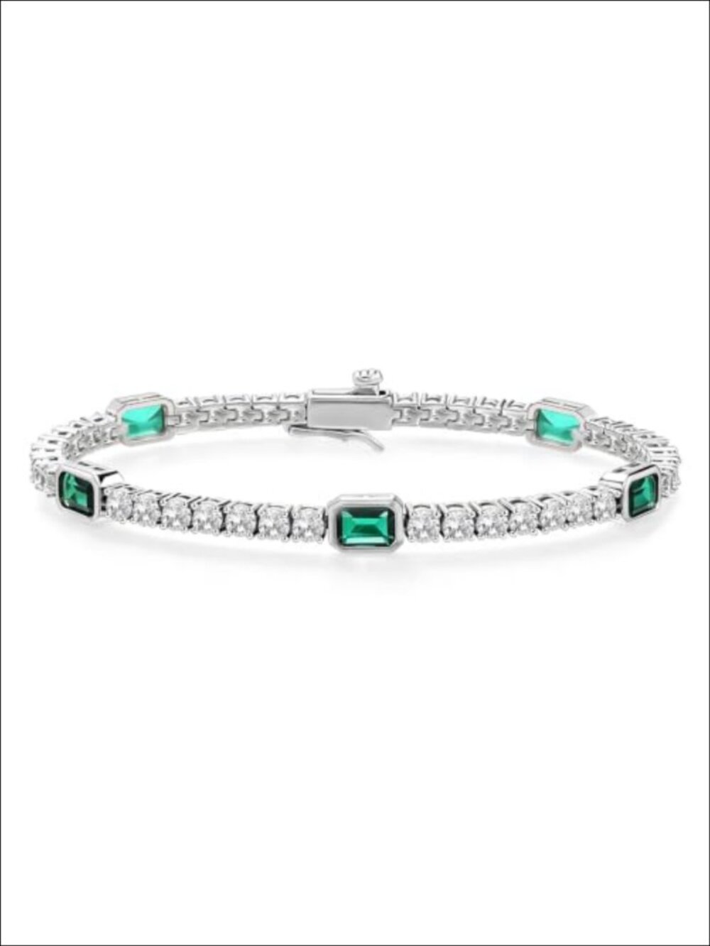 18K White Gold Plated Tennis Bracelet with CZ Stones for Women